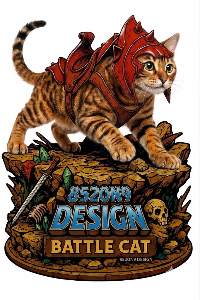 戰鬥貓（Battle Cat）AI 寵物海報範例