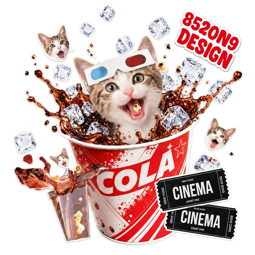 可樂與爆谷 · 可樂（Cola & Popcorn · Cola）AI 寵物海報範例