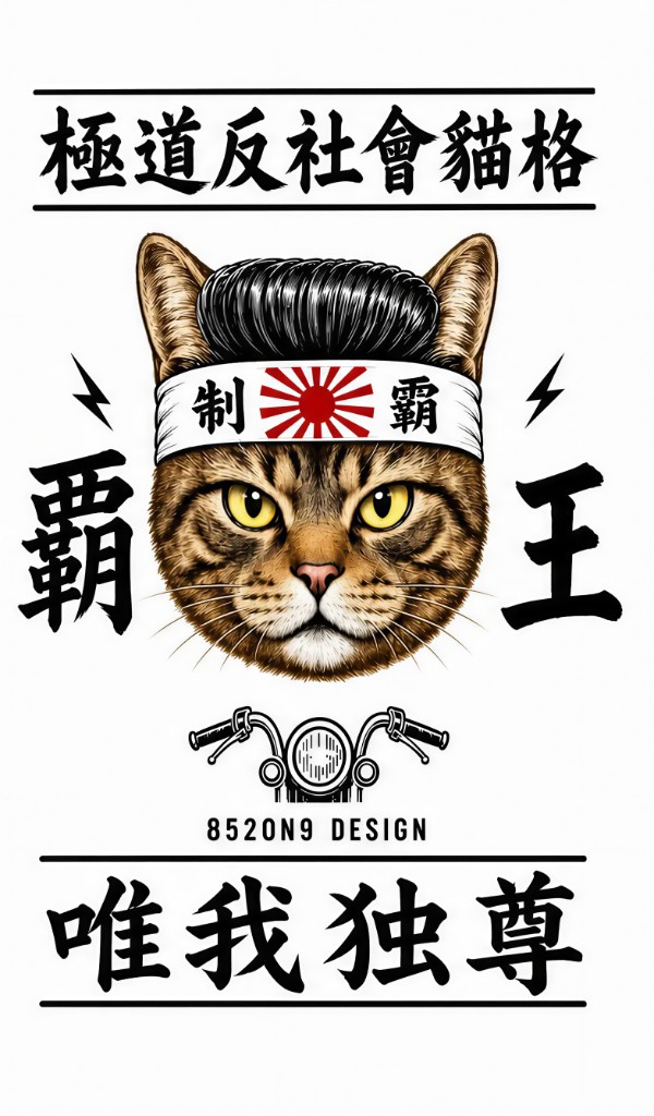 極道霸王貓（Gokudo Cat）AI 寵物海報範例