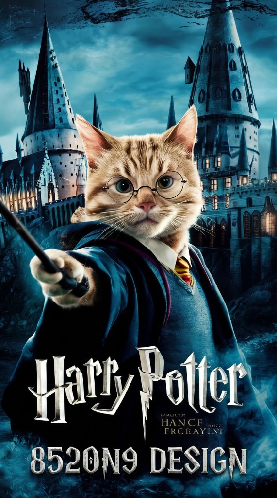 哈利波特貓（Harry Potter Cat）AI 寵物海報範例