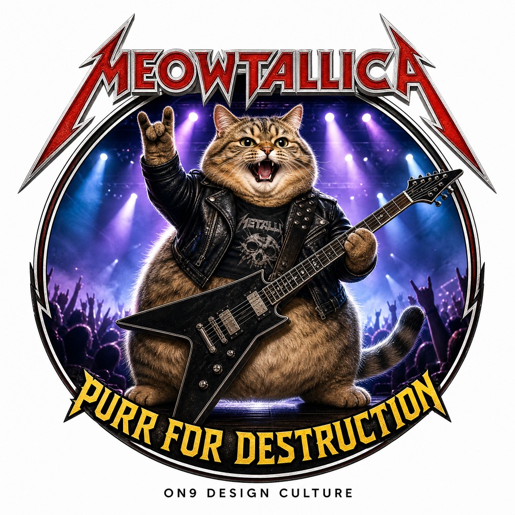 喵金屬樂隊（Meowtallica）AI 寵物海報範例