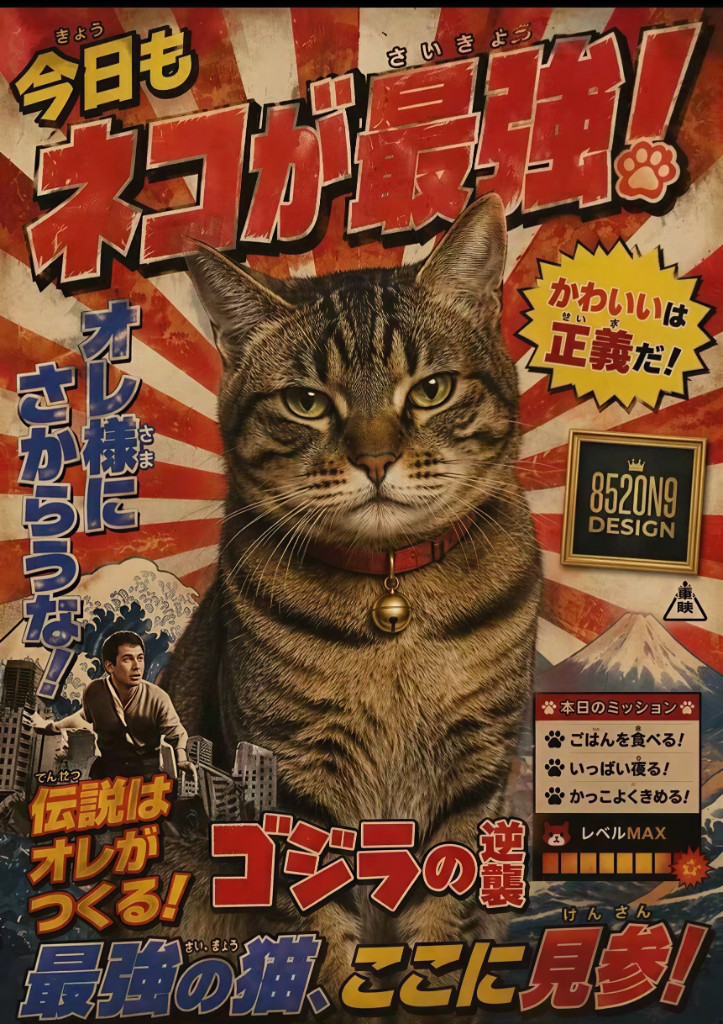 最強の猫（Saikyo Neko）AI 寵物海報範例
